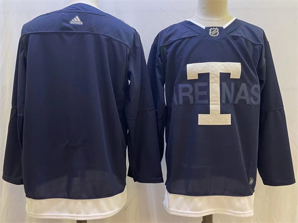 Men's Toronto Maple Leafs Blankl 2022 Navy Team Heritage Classic Jersey Stitched