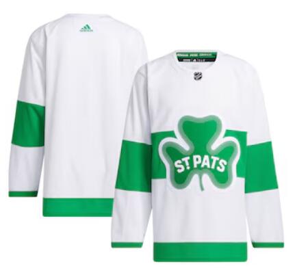 Men's Toronto Maple Leafs adidas White St. Patricks Alternate Primegreen Authentic Jersey