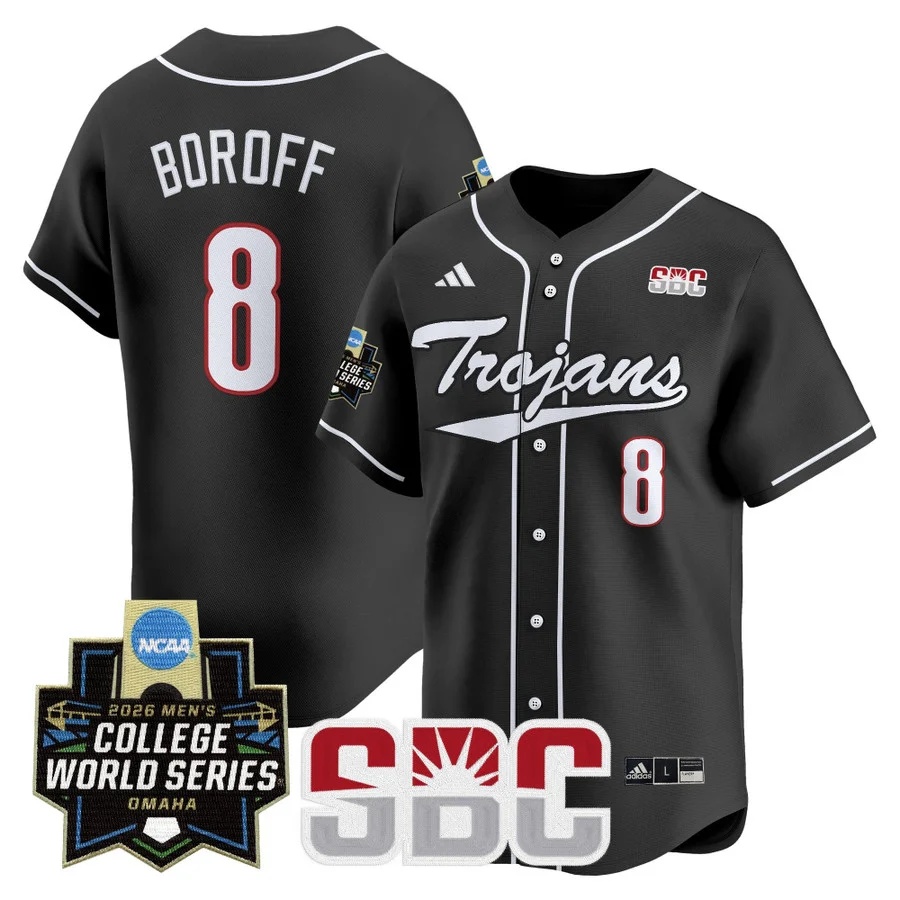 Men's Troy Trojans 2026 World Series Vapor Premier Limited Jersey BLACK #8 JABE BOROFF