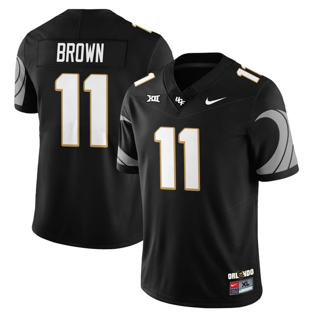 Men's UCF Football 2025 Core Uniforms BLACK#11 JACURRI BROWN