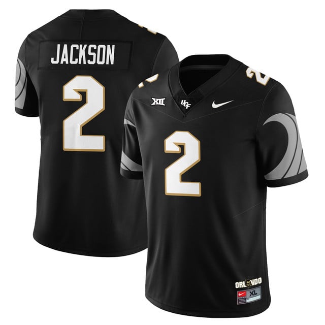 Men's UCF Football 2025 Core Uniforms BLACK#2 TAYVEN JACKSON