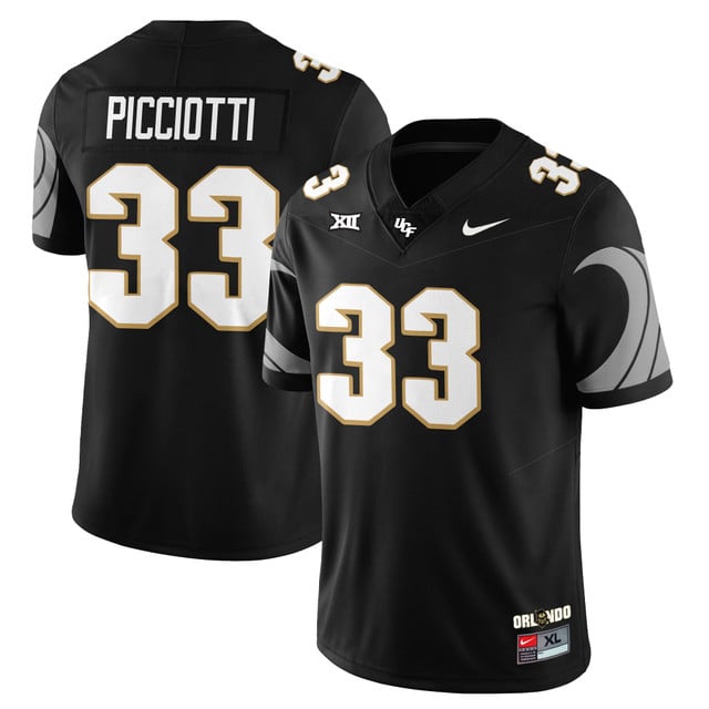 Men's UCF Football 2025 Core Uniforms BLACK#33 PHILL PICCIOTTI