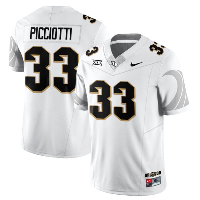 Men's UCF Football 2025 Core Uniforms WHITE#33 PHILL PICCIOTTI
