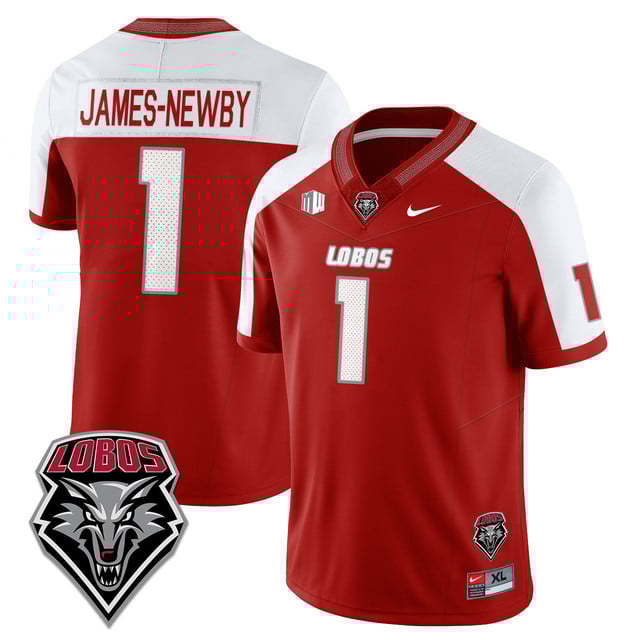 Men's UNM Lobo Football 2025 Jersey #1 Keyshawn James-Newby