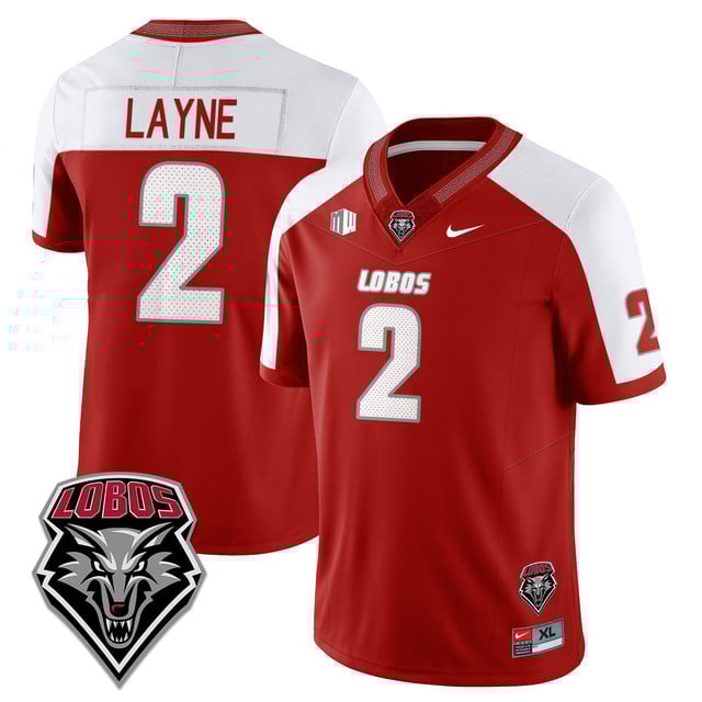 Men's UNM Lobo Football 2025 Jersey #2 Jack Layne