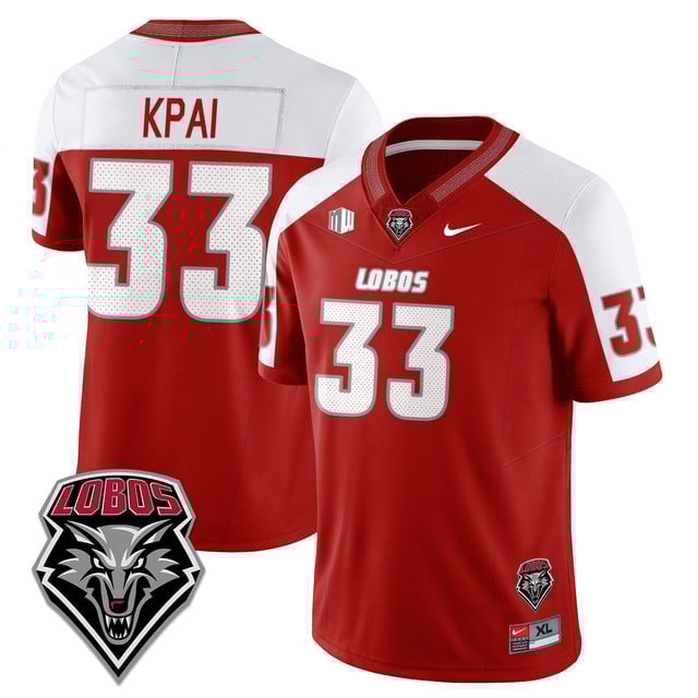 Men's UNM Lobo Football 2025 Jersey #33 Randolph Kpai