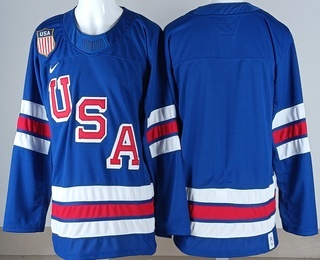 Men's USA Blank Blue 2026 Olympics Authentic Jersey