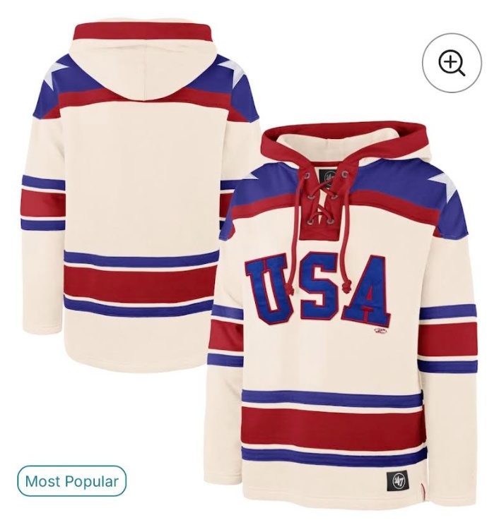 Men's USA Hockey '47 Cream Superior Lacer Hoodie
