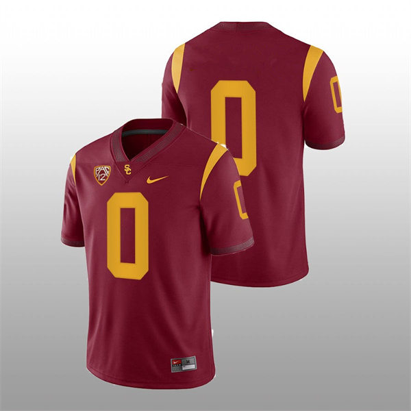 Men's USC Trojans #0 Korey Foreman Nike Cardinal Without Name College Football Game Jersey 