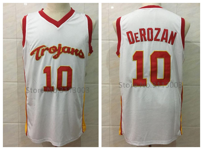 Men's USC Trojans #10 Demar DeRozan White Nike College Throwback Basketball Jersey