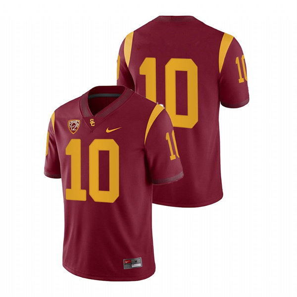 Men's USC Trojans #10 Kyron Hudson Nike Cardinal Without Name College Football Game Jersey 