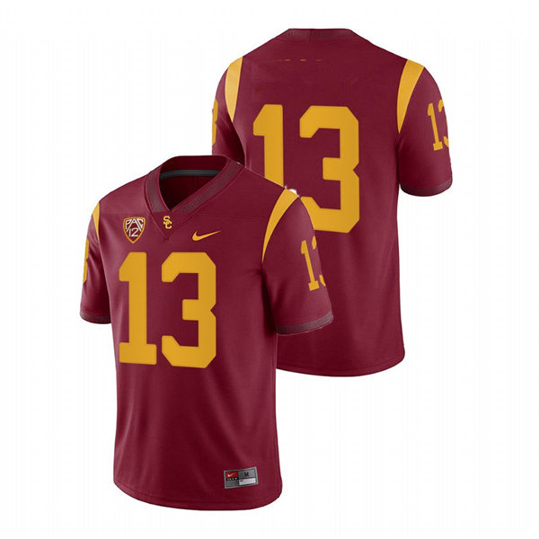 Men's USC Trojans #13 Caleb Williams Nike Cardinal Without Name College Football Game Jersey 