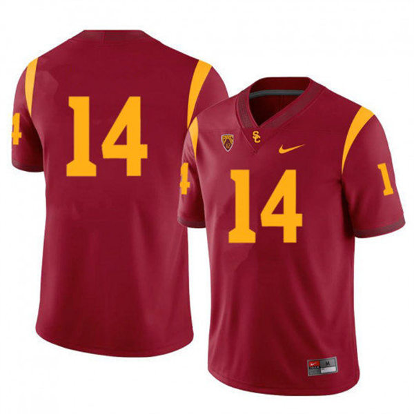 Men's USC Trojans #14 Raleek Brown Nike Cardinal Without Name College Football Game Jersey 