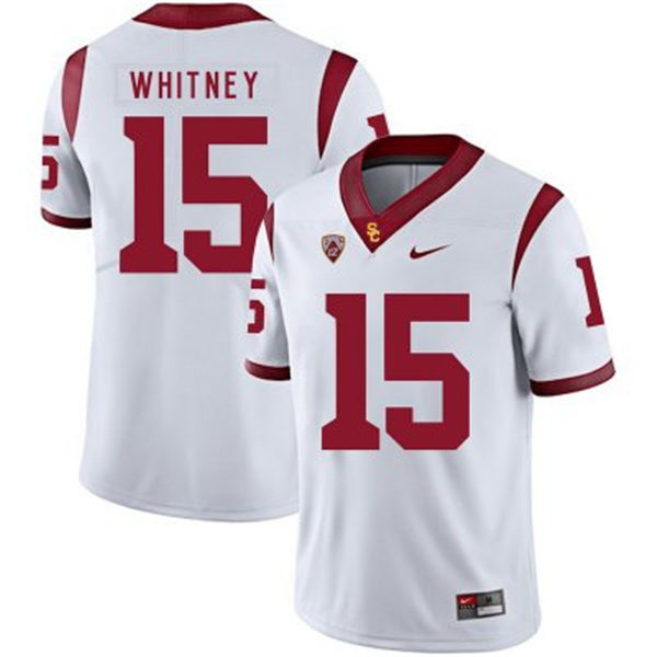 Men's USC Trojans #15 Isaac Whitney White With Name Nike NCAA College Vapor Untouchable Football Jersey 