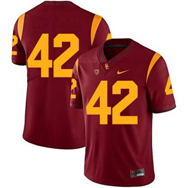 Men's USC Trojans #42 Ronnie Lott Nike Cardinal Without Name CFight On College Football Game 