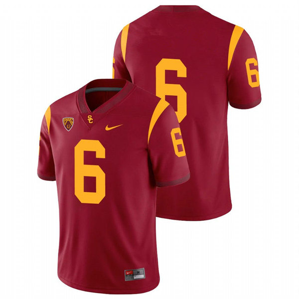 Men's USC Trojans #6 Michael Pittman Jr. Nike Cardinal Without Name College Football Game Jersey 