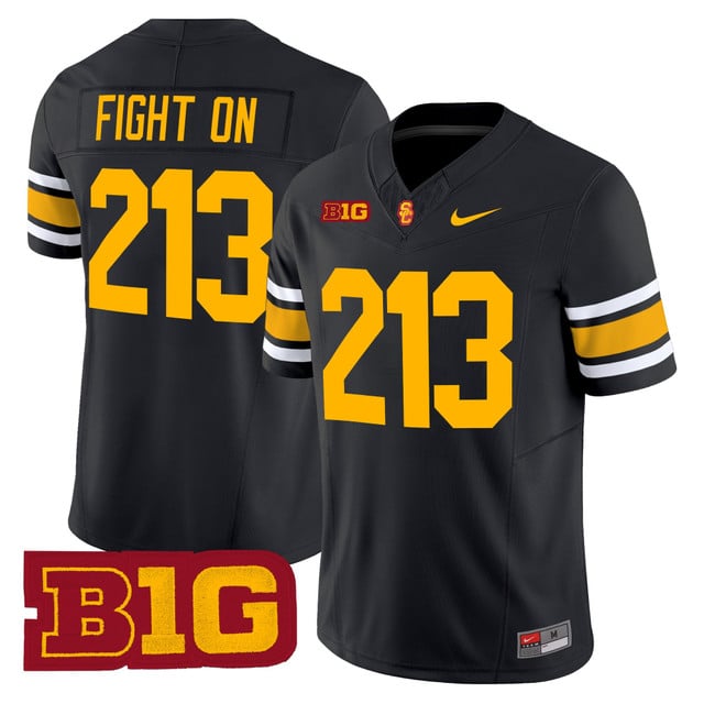 Men's USC Trojans Throwback 2025 Vapor Limited Jersey BLACK #213 FIGHT ON