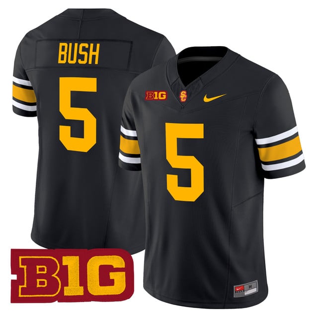Men's USC Trojans Throwback 2025 Vapor Limited Jersey BLACK #5 REGGIE BUSH