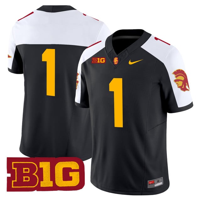 Men's USC Trojans Throwback 2025 Vapor Limited Jersey BLACK ALTERNATE #1