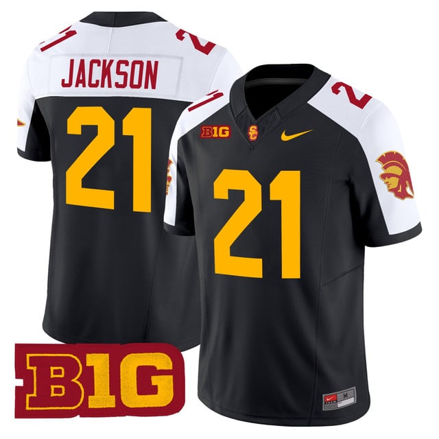 Men's USC Trojans Throwback 2025 Vapor Limited Jersey BLACK ALTERNATE#21 BRYAN JACKSON