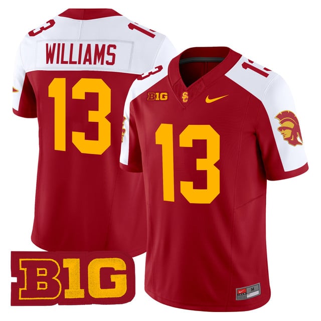Men's USC Trojans Throwback 2025 Vapor Limited Jersey CARDINAL ALTERNATE#13 CALEB WILLIAMS