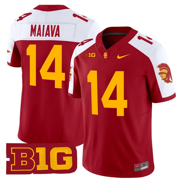 Men's USC Trojans Throwback 2025 Vapor Limited Jersey CARDINAL ALTERNATE#14 JAYDEN MAIAVA