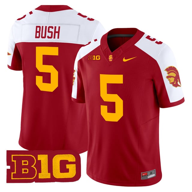 Men's USC Trojans Throwback 2025 Vapor Limited Jersey CARDINAL ALTERNATE#5 REGGIE BUSH