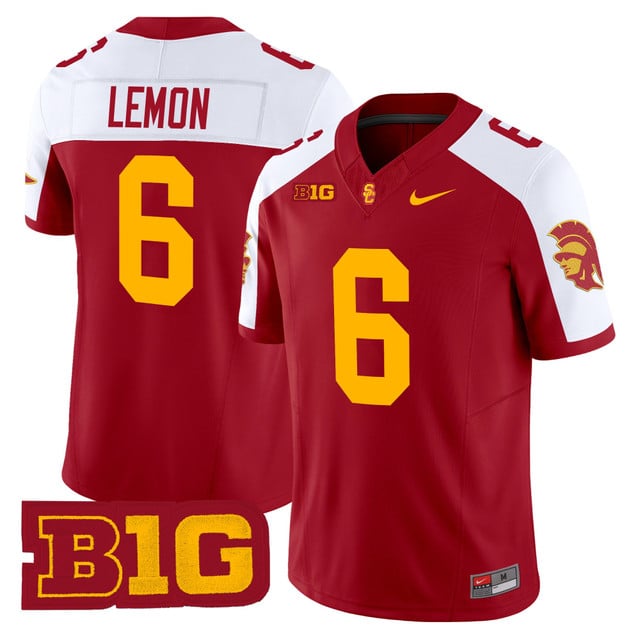 Men's USC Trojans Throwback 2025 Vapor Limited Jersey CARDINAL ALTERNATE#6 MAKAI LEMON