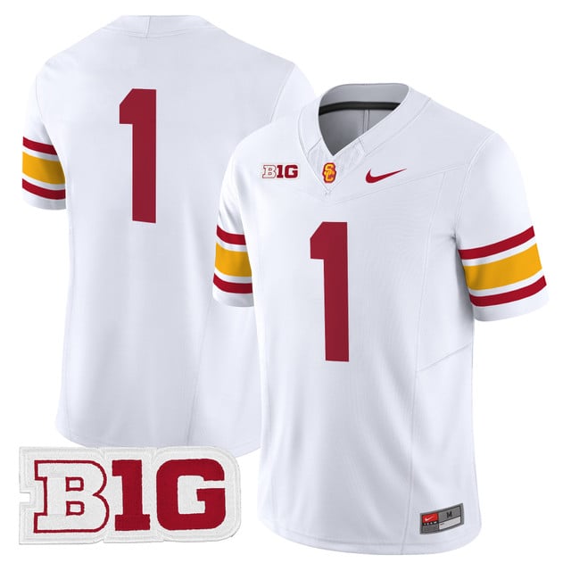 Men's USC Trojans Throwback 2025 Vapor Limited Jersey WHITE #1