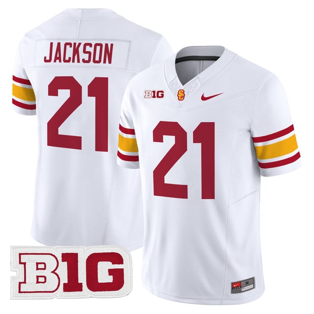 Men's USC Trojans Throwback 2025 Vapor Limited Jersey WHITE #21 BRYAN JACKSON