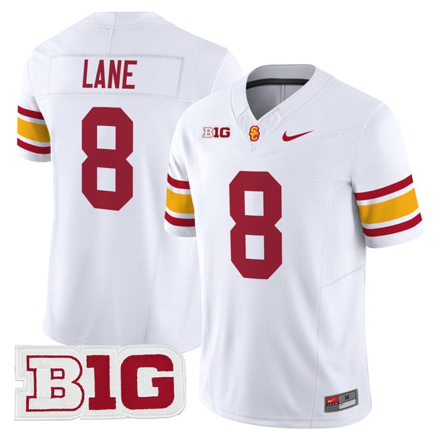 Men's USC Trojans Throwback 2025 Vapor Limited Jersey WHITE #8 JAKOBI LANE