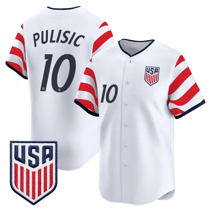 Men's USMNT 2026 World Cup Vapor Baseball Jersey #10 CHRISTIAN PULISIC