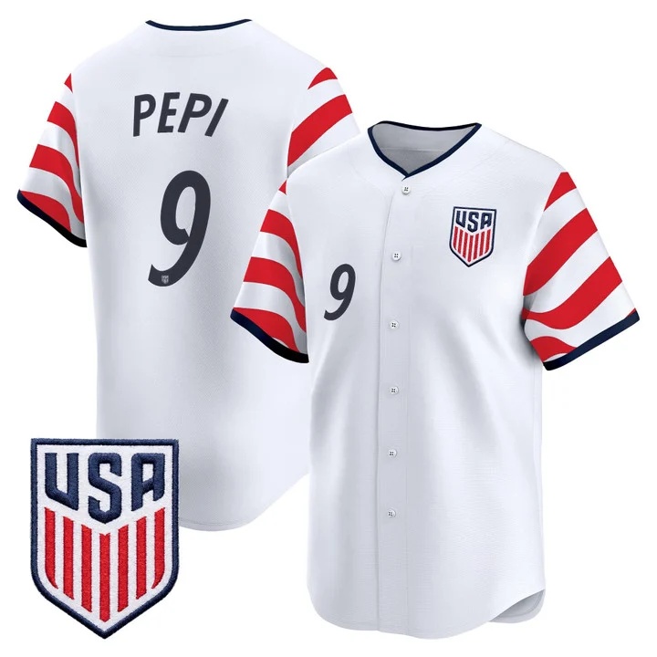 Men's USMNT 2026 World Cup Vapor Baseball Jersey #9 RICARDO PEPI
