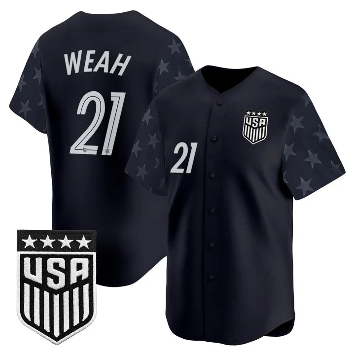 Men's USMNT 2026 World Cup Vapor Baseball Jersey STARS #21 TIMOTHY WEAH