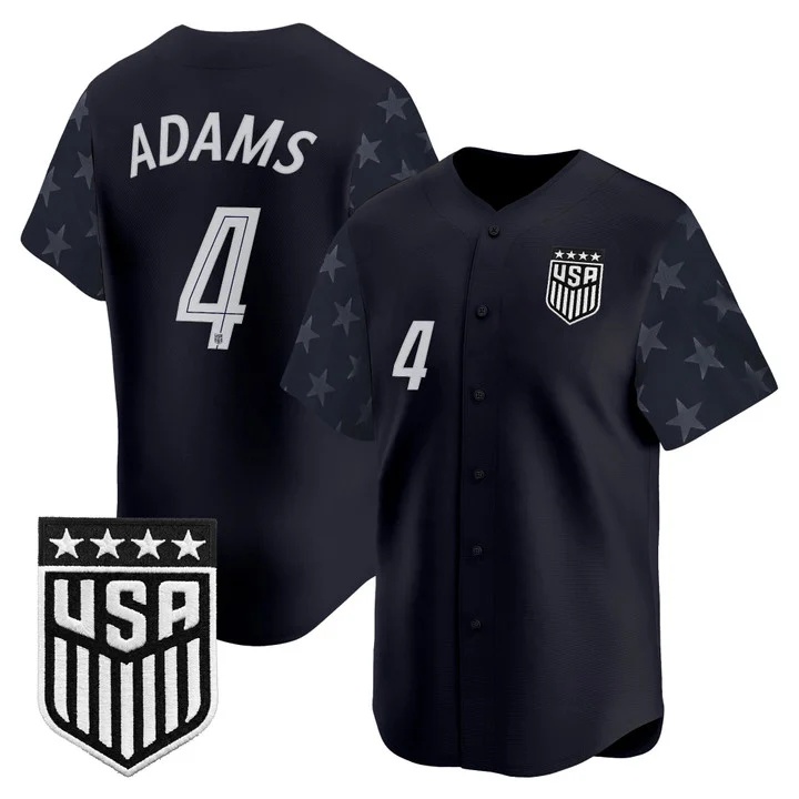 Men's USMNT 2026 World Cup Vapor Baseball Jersey STARS #4 TYLER ADAMS