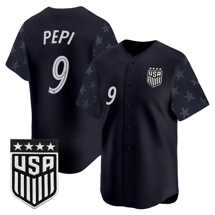 Men's USMNT 2026 World Cup Vapor Baseball Jersey STARS #9 RICARDO PEPI