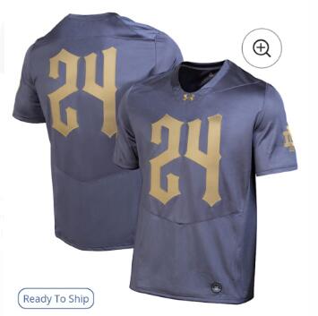 Men's Under Armour Navy Notre Dame Fighting Irish 2024 Shamrock Series Replica Jersey