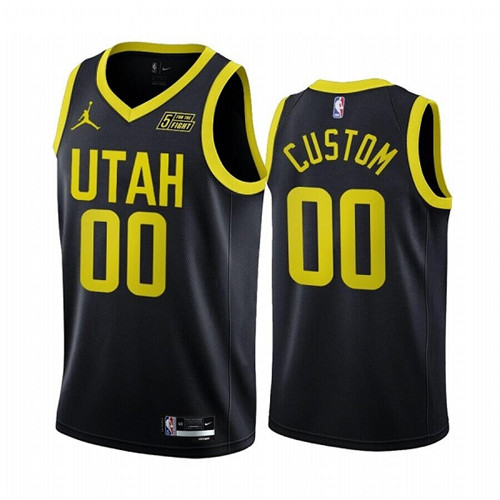 Men's Utah Jazz Active Player Custom 2022 23 Black Statement Edition Stitched Basketball Jersey