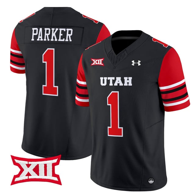 Men's Utah Utes 2025 Vapor Limited Jersey black #1 Wayshawn Parker