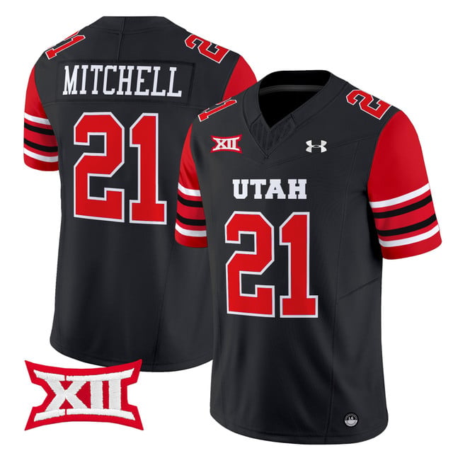 Men's Utah Utes 2025 Vapor Limited Jersey black #21 Mike Mitchell