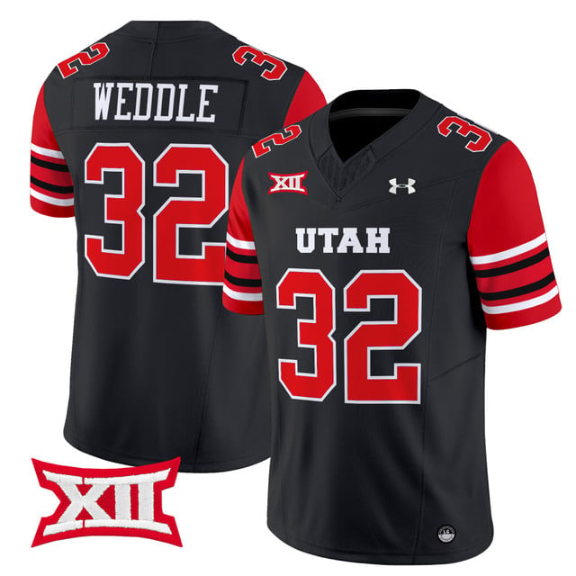Men's Utah Utes 2025 Vapor Limited Jersey black #32 Eric Weddle