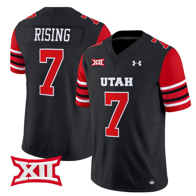 Men's Utah Utes 2025 Vapor Limited Jersey black #7 Cameron Rising