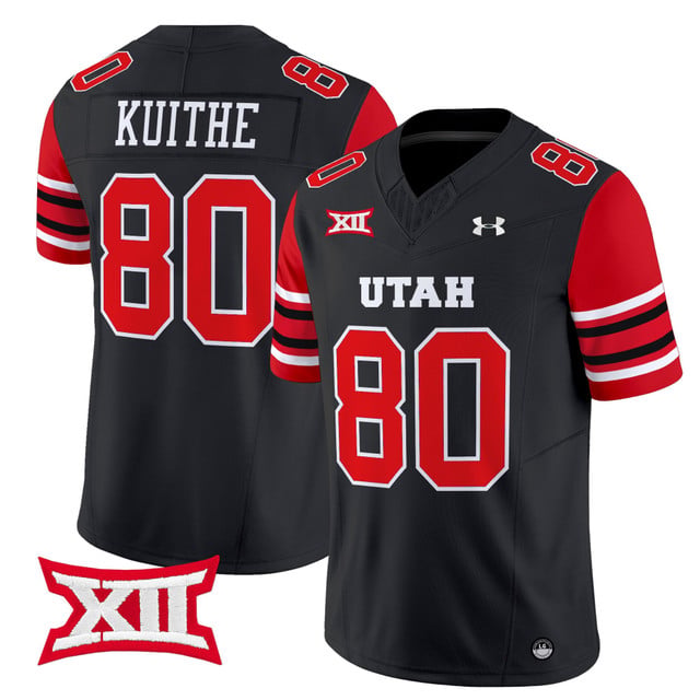 Men's Utah Utes 2025 Vapor Limited Jersey black #80 Brant Kuithe