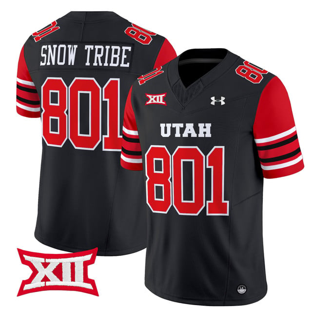 Men's Utah Utes 2025 Vapor Limited Jersey black #801 Snow Tribe