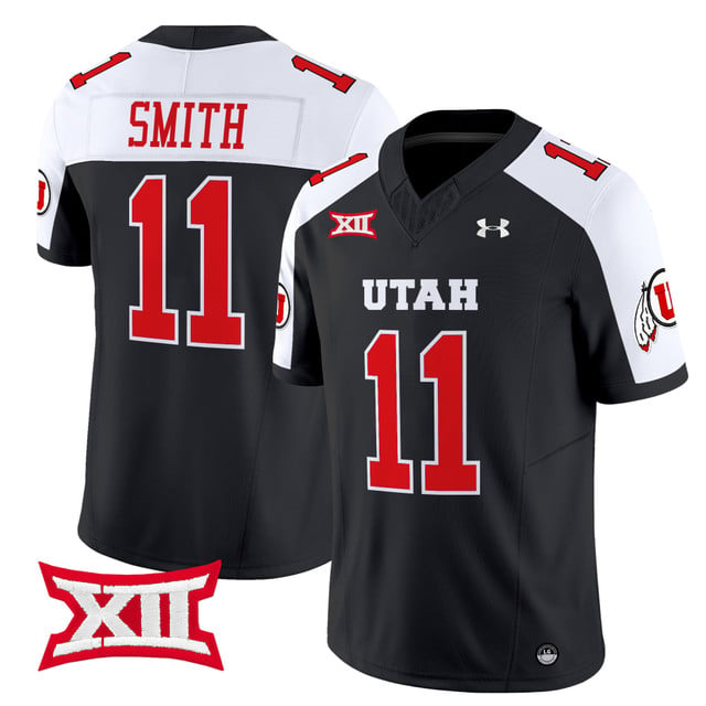 Men's Utah Utes 2025 Vapor Limited Jersey black white #11 Alex Smith