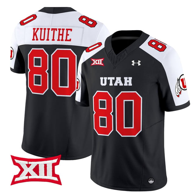 Men's Utah Utes 2025 Vapor Limited Jersey black white #80 Brant Kuithe
