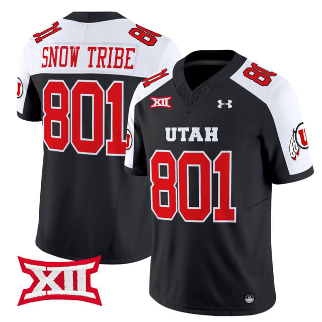 Men's Utah Utes 2025 Vapor Limited Jersey bnlack white #801 Snow Tribe
