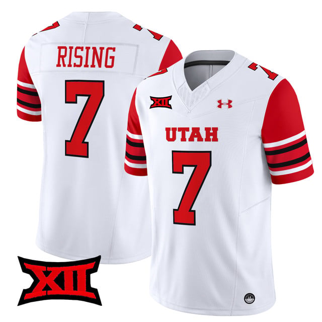 Men's Utah Utes 2025 Vapor Limited Jersey white #7 Cameron Rising