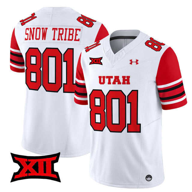 Men's Utah Utes 2025 Vapor Limited Jersey white #801 Snow Tribe