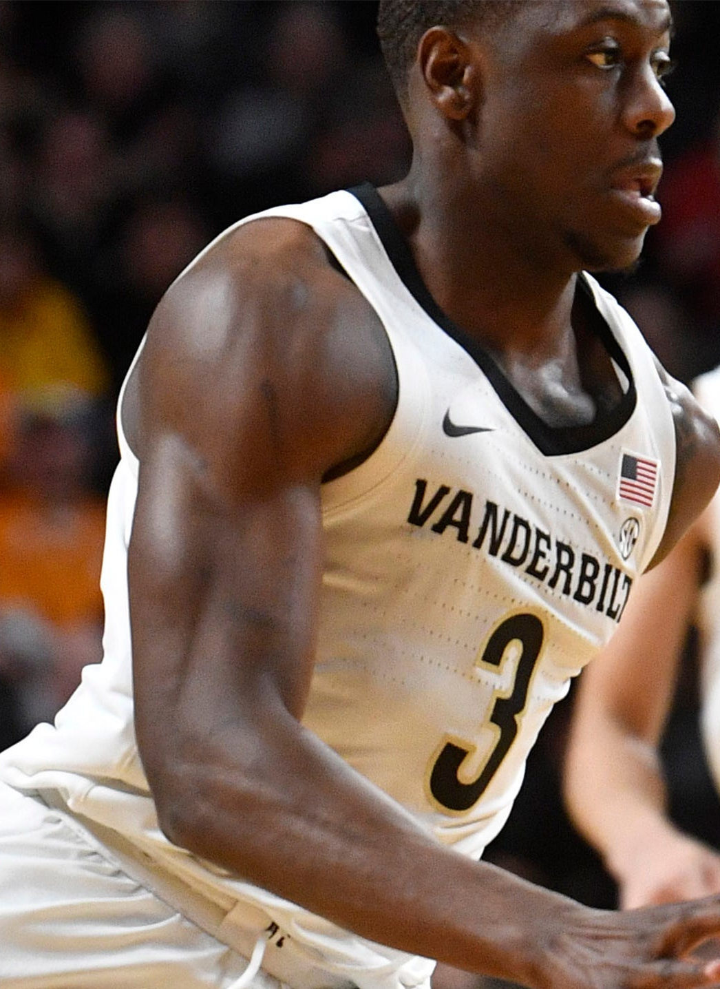 Men's Vanderbilt Commodores #3 Maxwell Evans Nike 2019 White College Game Basketball Jersey 